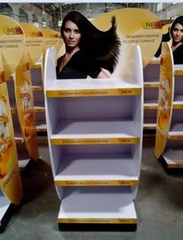China Wood flooring movable hair care shampoo display stand fournisseur
