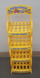 China Supermarkt-Schokoladen-Verkauf-Bodenbelag-Ausstellungsstände 4 Schicht-Gelb-Farbe fournisseur