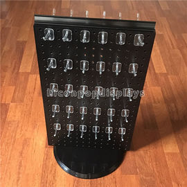 China Schwarzer Spinner-Präsentationsständer 2-weg-Pegboard-Tischplatte-Anzeige mit abnehmbaren Haken fournisseur