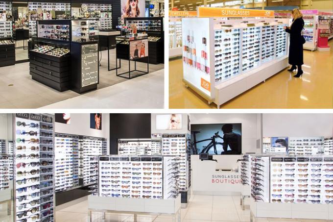 Einzelne Reihe 10 Paare Eyewear-Einzelhandels-Ausstellung- von Handelswarestand-Metallmaterial-